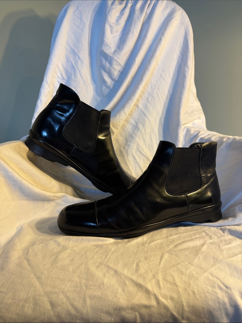 Prada Mens Leather Chelsea Boots European 9 - Picture 3 of 10